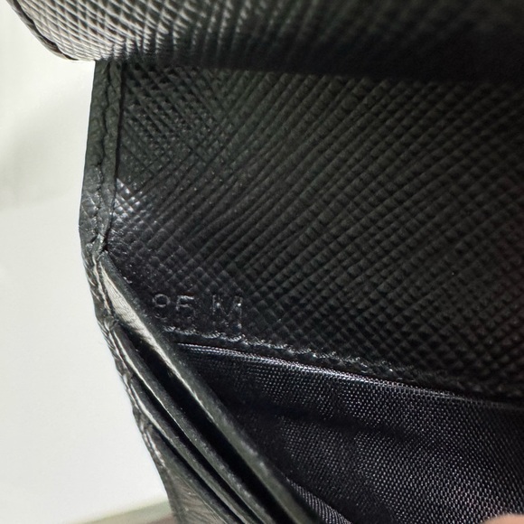 PRADA Saffiano Leather Small Bifold Wallet Black Floral Print - Picture 9 of 14